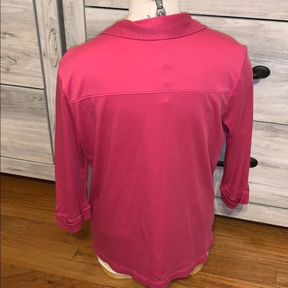 LL bean collared 3/4 sleeve top - Picture 2 of 4